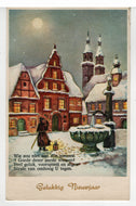 Happy New Year - Gelukkig Nieuwjaar Vintage Original Postcard # 5578 - Post Marked 1960's