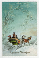 Happy New Year - Gelukkig Nieuwjaar Vintage Original Postcard # 5581 - Post Marked 1960's