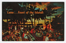 Load image into Gallery viewer, Queen's Surf, Waikiki, Hawaii, USA - Lula Hawaiian Feast - Vintage Original Postcard # 5596 - New - 1970's
