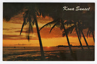 Kailia Bay Sunset, Kona, Hawaii, USA Vintage Original Postcard # 5597 - New - 1970's