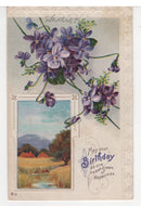 Birthday Wishes Vintage Original Postcard # 5600 - Post Marked January 27, 1913