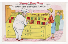 Load image into Gallery viewer, Get Well Soon - Howdy From Texas! Vintage Original Postcard # 5607 - New - 1970's
