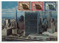 Manhattan (United Nations Building - Midtown), New York, USA (3D Card) Vintage Original Postcard # 5627 - Post Marked 1980's