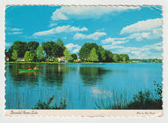 Beautiful Scenic Lake, Mont-Laurier, Quebec, Canada Vintage Original Postcard # 5654 - Hand Written - 1980's