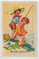 Congratulations - Hartelijk Gefeliciteerd Vintage Original Postcard # 5659 - Post Marked February 28, 1962