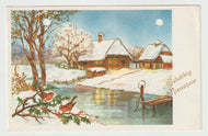 Happy New Year - Gelukkig Nieuwjaar Vintage Original Postcard # 5660 - Post Marked 1960's