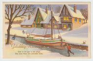 Happy New Year - Gelukkig Nieuwjaar Vintage Original Postcard # 5662 - Post Marked December 27, 1986