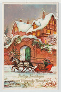 Merry Christmas and Prosperous New Year Vintage Original Postcard # 5670 - Post Marked 1975