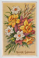 Congratulations - Hartelijk Gefeliciteerd Vintage Original Postcard # 5678 - Post Marked 1960's