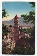 Parish Bell Tower, Merano, Italy - Vintage Original Postcard # 5692 - Post Marked September 28, 1935