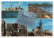 Greetings from Marseille, France Vintage Original Postcard # 5712 - Post Marked September 29, 1983