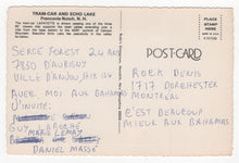 Load image into Gallery viewer, Echo Lake Tram-Car, Franconia Notch, New Hampshire, USA Vintage Original Postcard # 5725 - Hand Written 1983
