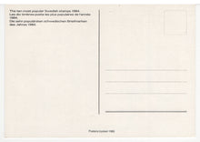 Load image into Gallery viewer, Ten Most Popular Swedish Stamps, Sweden - Vintage Original Postcard # 5770 - New - 1984

