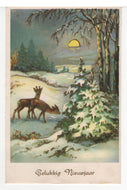 Happy New Year - Gelukkig Nieuwjaar Vintage Original Postcard # 5803 - Post Marked January 2, 1961