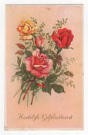 Congratulations - Hartelijk Gefeliciteerd Vintage Original Postcard # 5806 - Post Marked November 26, 1963