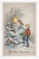 Happy New Year - Gelukkig Nieuwjaar Vintage Original Postcard # 5812 - Post Marked January 5, 1961