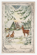 Happy New Year - Gelukkig Nieuwjaar Vintage Original Postcard # 5819 - Post Marked December 22, 1959