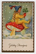 Happy New Year - Gelukkig Nieuwjaar Vintage Original Postcard # 5822 - Post Marked January 2, 1995