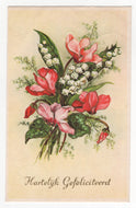 Congratulations - Hartelijk Gefeliciteerd Vintage Original Postcard # 5823 - Post Marked November 28, 1963