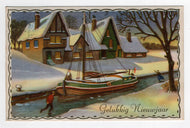 Happy New Year - Gelukkig Nieuwjaar Vintage Original Postcard # 5827 - Post Marked December 31, 1958