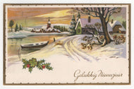 Happy New Year - Gelukkig Nieuwjaar Vintage Original Postcard # 5832 - Post Marked December 31, 1955