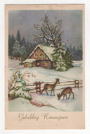 Happy New Year - Gelukkig Nieuwjaar Vintage Original Postcard # 5835 - Post Marked 1960's
