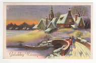 Happy New Year - Gelukkig Nieuwjaar Vintage Original Postcard # 5840 - Post Marked 1965