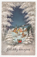 Happy New Year - Gelukkig Nieuwjaar Vintage Original Postcard # 5843 - Post Marked December 28, 1962