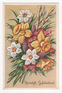 Congratulations - Hartelijk Gefeliciteerd Vintage Original Postcard # 5844 - Post Marked 1960's