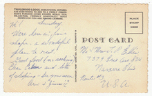 Load image into Gallery viewer, Triplewood Lodge, Bobcaygeon, Ontario, Canada Vintage Original Postcard # 2212 - 1950's
