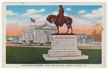 Load image into Gallery viewer, Washington Monument, Union Station, Kansas City, Missouri, USA Vintage Original Postcard # 2217 - New - 1960's NM
