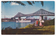 Jacques Cartier Bridge, Montreal, Quebec, Canada Vintage Original Postcard # 2222 - Post Marked September 15, 1960 - VG