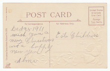Load image into Gallery viewer, Christmas &amp; New Year Poem - Greetings Vintage Original Postcard # 2235 - December 1911 - VG
