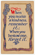 Kindness - Friendship - Vintage Original Postcard # 2237 - Post Marked March 8, 1913 - VG