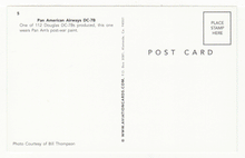 Load image into Gallery viewer, Pan American Airways - Airplane - Douglas DC-7B USA Vintage Original Postcard # 2266 - 1980's - Mint
