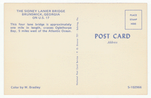 Load image into Gallery viewer, Sidney Lanier Bridge, Brunswick, Georgia, USA Vintage Original Postcard # 2281 - New - 1960's - NM
