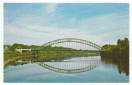 Tyngsboro Bridge, Merrimack River, Tyngsboro, Massachusetts, USA Vintage Original Postcard # 2283 - New - 1960's - NM