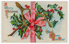 Load image into Gallery viewer, A Merry Christmas and A Happy New Year Vintage Original Postcard # 2301 - Early 1900's - VG
