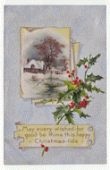 Happy Christmas-Tide - Vintage Original Postcard # 2371 - Post Marked December 23, 1908 - VG