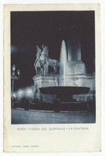 Load image into Gallery viewer, Piazza del Quirinale - The Fountain, Rome, Italy Vintage Original Postcard # 2378 - New - 1940's - VG
