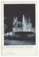 Piazza del Quirinale - The Fountain, Rome, Italy Vintage Original Postcard # 2378 - New - 1940's - VG