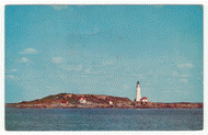 Boston Harbor Lighthouse, Maine, USA - Vintage Original Postcard # 2395 - New - 1960's - VG