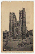Church of Saint Gudule, Brussels, Belgium - Vintage Original Postcard # 2403 - Post Marked 1949 - VG