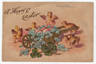 A Happy Easter - Greetings Vintage Original Postcard # 2424 - New - Early 1900's - VG