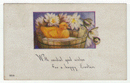 A Happy Easter Vintage Original Postcard # 2434 - Post Marked April 16, 1922 - VG