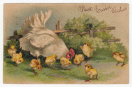 Best Easter Wishes Vintage Original Postcard # 2435 - Post Marked April 16, 1908 - VG