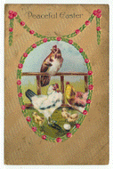 Peaceful Easter Wishes Vintage Original Postcard # 2436 - Post Marked March 1921 - VG