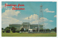 Greetings from Oklahoma State Capital, USA Vintage Original Postcard # 2467 - New - 1960's - NM