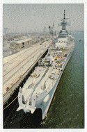 Battleship New Jersey BB-62, Long Beach, California, USA Vintage Original Postcard # 2485 - Postmarked February 15, 1988 - VG