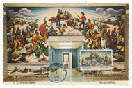 Opening of the West by Thomas Hart Benton (Artist) Vintage Original Postcard # 2486 - Postmarked July 1, 1987 - VG